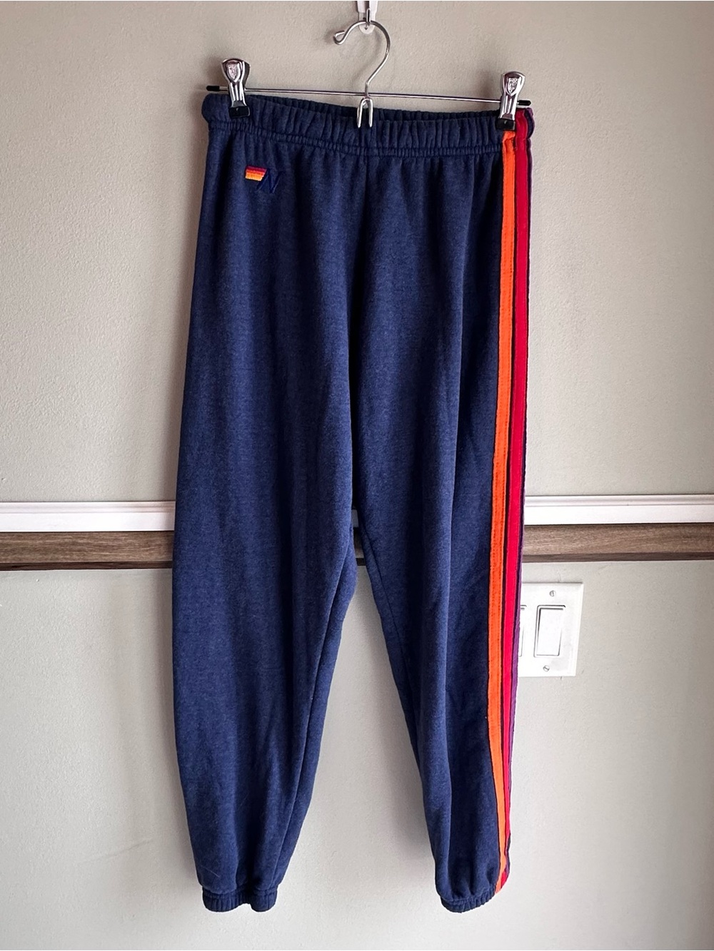 2ps Set Aviator Nation 5 Stripe Bolt Cropped Sweatshirt & Sweatpants READ - Picture 8 of 13